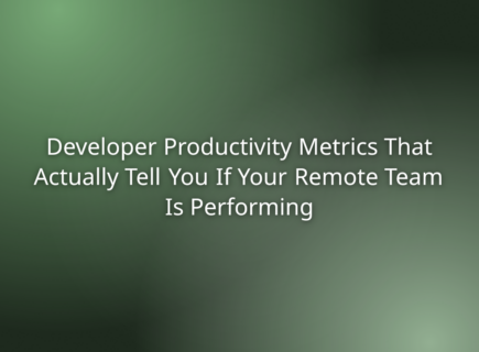 Developer Productivity Metrics That Actually Tell You If Your Remote Team Is Performing