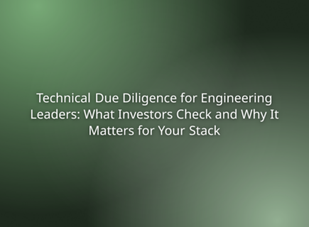 Technical Due Diligence for Engineering Leaders: What Investors Check and Why It Matters for Your Stack